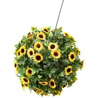 Solar Deko-Kugel Sonnenblumen Gartendeko Blüte Kunstblume Solarleuchte - Buri von BURI