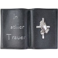 Buri - Spruchstein Buch 14,5x10cm Trauerstein Gedenkstein Grabschmuck Grabdekoration - In stiller Trauer von BURI