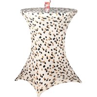 Buri - Stretch Stehtischbezug ø 80cm Stehtischhusse Husse für Stehtisch Tischbezug Bezug Bistrotisch bis 110cm Höhe - Gold gepunktet von BURI