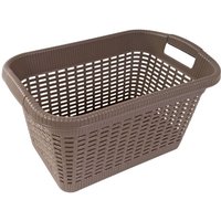 Wäschekorb 20L Rattan-Optik Wäschesammler Wäschebehälter Wäschebox Wäschewanne - braun von BURI