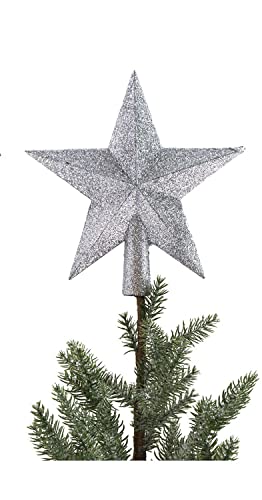 BURI Weihnachtsdeko Weihnachtsbaumkugeln Baumschmuck Weihnachtsbaumspitze Aufhänger, Variante:14 = Spitze Stern Silber von BURI