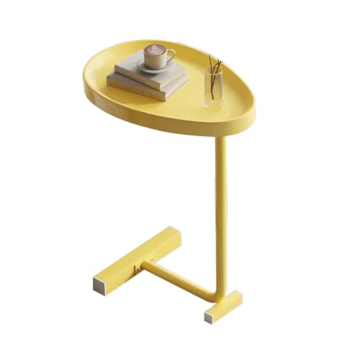 BURLOE C-Förmiger Beistelltisch, Ovaler Ei-Tisch Sofa Beistelltisch Kleiner Couchtisch Unter Den Nachttisch Für Wohnzimmer Schlafzimmer Nachttisch,Gelb von BURLOE