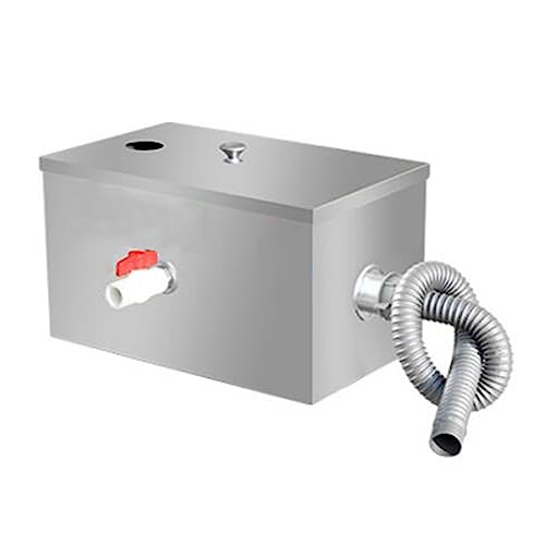 BURLOE Kommerziell Fettabscheider, Edelstahl Ölabscheider Abwasser Küche Fettseparator Küche Abwasser Fettfilter Interceptor Catering Und Umwelttechnik,Silber von BURLOE