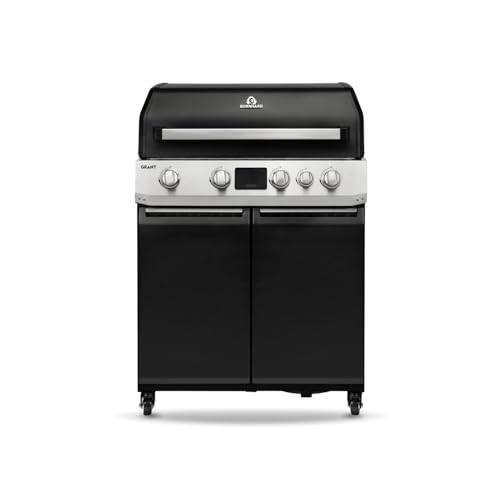 BURNHARD® GRANT Base Gasgrill – 4-Brenner Modulargrill mit Gusseisen-Rosten & Türen – Edelstahl & Alu-Druckguss – Infrarot Heckbrenner – LED Display – 17,7 kW – erweiterbar – BBQ Grill von BURNHARD
