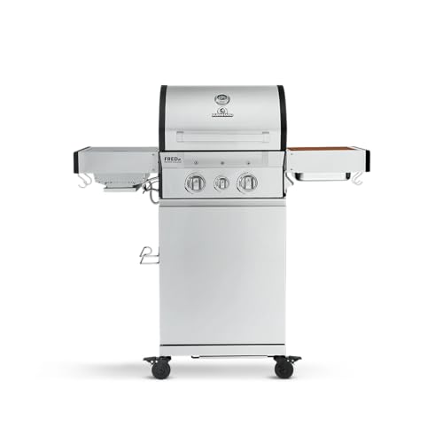 BURNHARD 2-Brenner Gasgrill FRED Jr. Deluxe Series 3 inkl. 900°C Infrarot-Keramikbrenner, Gusseisen-Grillrost, Grillabdeckung, Edelstahl Grillwagen + klappbare Seitentische BURNHARD 2-Brenner Gasgrill FRED Jr. Deluxe Series 3 inkl. 900°C Infrarot-Keramikbrenner, Gusseisen-Grillrost, Grillabdeckung, Edelstahl Grillwagen + klappbare Seitentische von BURNHARD