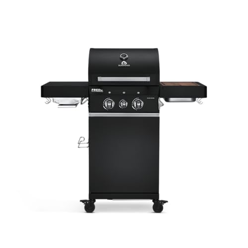 BURNHARD 2-Brenner Gasgrill FRED Jr. Deluxe BLACK Series 3 inkl. 900°C Infrarot-Keramikbrenner, Gusseisen-Grillrost, Grillabdeckung, Grillwagen + klappbare Seitentische BURNHARD 2-Brenner Gasgrill FRED Jr. Deluxe BLACK Series 3 inkl. 900°C Infrarot-Keramikbrenner, Gusseisen-Grillrost, Grillabdeckung, Grillwagen + klappbare Seitentische von BURNHARD