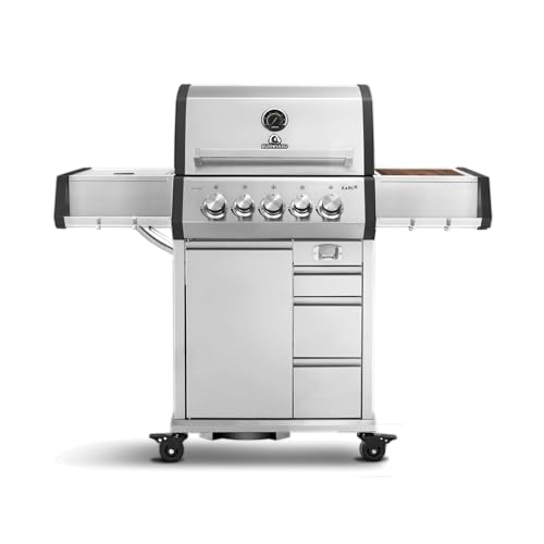 BURNHARD EARL 3-Brenner Gasgrill Edelstahl inkl. Heckbrenner, mit Edelstahl Grillrost & inkl. stabiler Abdeckhaube, Seitenkochfeld mit Infrarot Keramikbrenner von BURNHARD