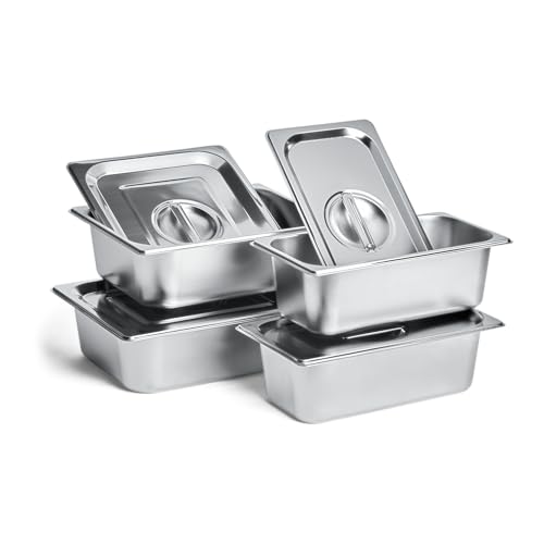 BURNHARD Food Container Set 4 tlg. für Beistellwagen Outdoor, 2x GN 1/2, 2x GN 1/3 von BURNHARD