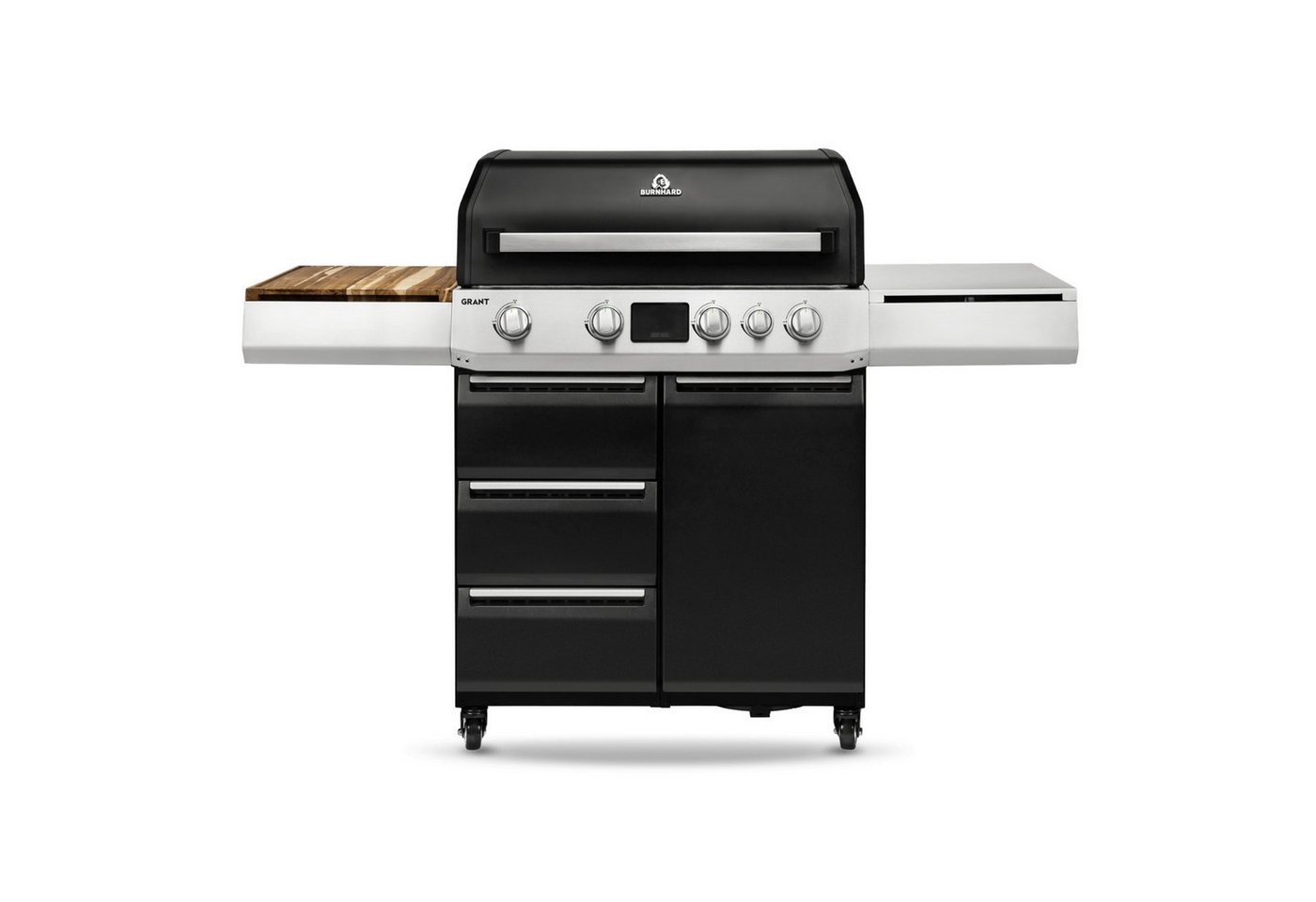 BURNHARD Gasgrill, 4-Brenner BBQ mit Infrarot-Heckbrenner & Seitenkochfeld, 4-Brenner BBQ mit Infrarot-Heckbrenner & Seitenkochfeld von BURNHARD