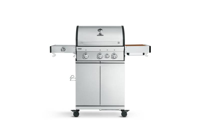 BURNHARD Gasgrill Fred, 3-Brenner, 900 Grad Infrarot-Keramikbrenner, Heckbrenner, Series 3, 16,7 kW, Edelstahlrost - Deluxe Edelstahl von BURNHARD