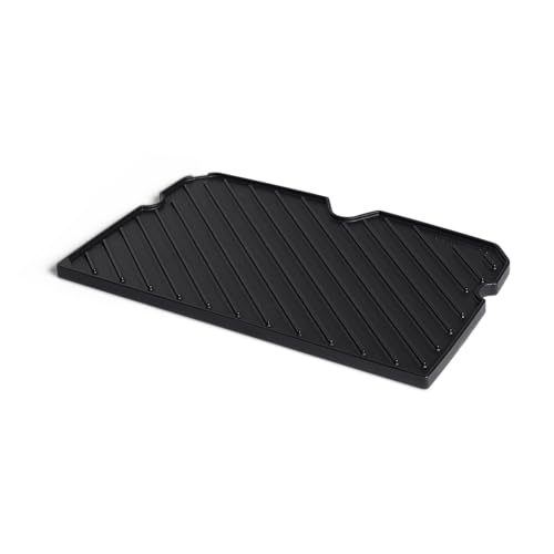 BURNHARD Grillplatte Gusseisen beidseitig – für Gasgrill WAYNE 2-Brenner - glatt & geriffelt | BBQ Wendeplatte emailliert | Antihaft-Grillpfanne mit Fettablauf von BURNHARD