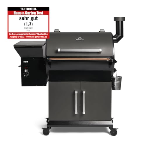 BURNHARD Pelletsmoker FLINT, Räucherofen 70°C - 230°C, Pelletgrill inkl. Edelstahlroste, Holzschneidebrett, 2 Temperaturfühler und Abdeckhaube, Smoker BURNHARD Pelletsmoker FLINT, Räucherofen 70°C - 230°C, Pelletgrill inkl. Edelstahlroste, Holzschneidebrett, 2 Temperaturfühler und Abdeckhaube, Smoker von BURNHARD