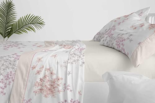 BURRITO BLANCO │ Bettwäsche-Set, 105 cm Bett (+ Größen erhältlich)│ 50% Polyester, 50% Baumwolle, 50% Baumwolle, leicht zu bügeln, Design 525, cremefarben von BURRITO BLANCO