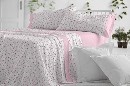 Burrito Blanco │ Bettwäsche-Set, 105 cm Bett (+ Größen erhältlich)│ 50% Polyester, 50% Baumwolle, 50% Baumwolle, leicht zu bügeln, Design 530, Rosa von BURRITO BLANCO