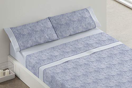 BURRITO BLANCO TR2393 01 1351B Bettwäsche-Set, Baumwolle, blau, Ancho de 135 cm von BURRITO BLANCO