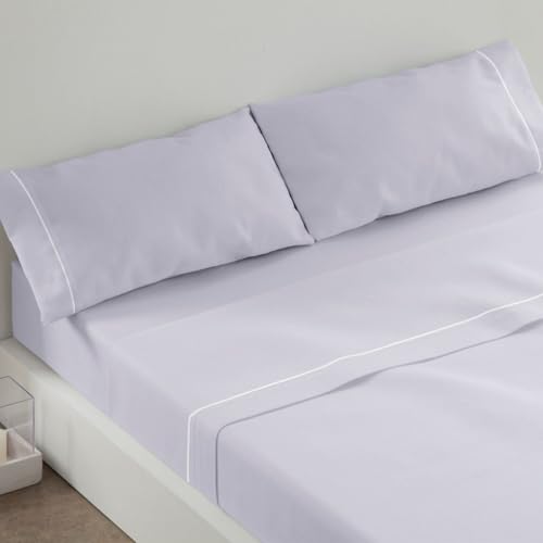 Burrito Blanco | Bettwäsche | Baumwollmischung | für Doppelbett mit 135 cm Breite (+ verfügbare Größen) | 3-teilig (Bettbezug, Kissenbezug und Spannbettlaken) | Grau 241 (135 x 190/200 cm) von BURRITO BLANCO