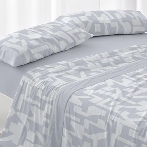 Burrito Blanco | Bettwäsche-Set, 135 cm breite Betten (+ verfügbare Größen) | Design 141 | Farbe Stahlblau (135 x 190/200 cm) von BURRITO BLANCO