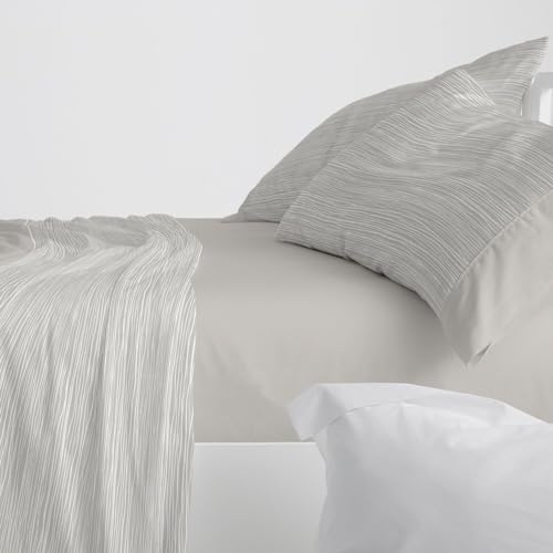 Burrito Blanco | Bettwäsche-Set | Bett mit 105 cm (+ Größen erhältlich) | 100% Baumwolle | Design 625 | Farbe Stein (105 x 190/200 cm) von BURRITO BLANCO