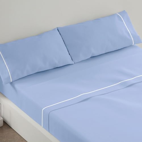 Burrito Blanco | Bettwäsche-Set Blau 685 | für 180 cm breite Betten (+ verfügbare Größen) | Bettwäsche 180 cm | Doppelbett 180 cm von BURRITO BLANCO