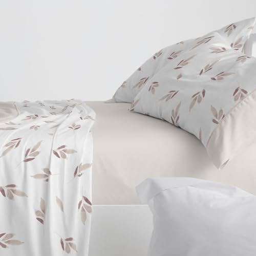 Burrito Blanco Bettwäsche-Set für Betten mit 105 cm Breite (+ verfügbare Größen), 50% Polyester, 50% Baumwolle, 532 cm, Beige (105 x 190/200 cm) von BURRITO BLANCO