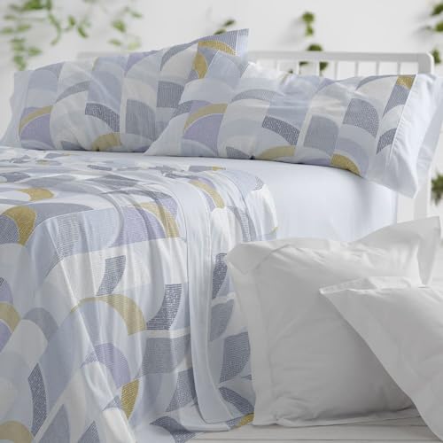 Burrito Blanco Bettwäsche-Set für Betten mit 135 cm Breite (+ verfügbare Größen), 50% Polyester, 50% Baumwolle, 533 cm, Blau (135 x 190/200 cm) von BURRITO BLANCO