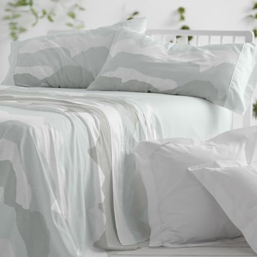 Burrito Blanco Bettwäsche-Set für Betten mit 135 cm Breite (+ verfügbare Größen), 50% Polyester, 50% Baumwolle, Design 137, Grün (135 x 190/200 cm) von BURRITO BLANCO