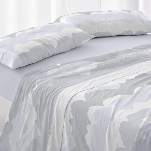 Burrito Blanco Bettwäsche-Set für Betten mit 135 cm Breite (+ verfügbare Größen), 50% Polyester, 50% Baumwolle, Design 137, Himmelblau (135 x 190/200 cm) von BURRITO BLANCO