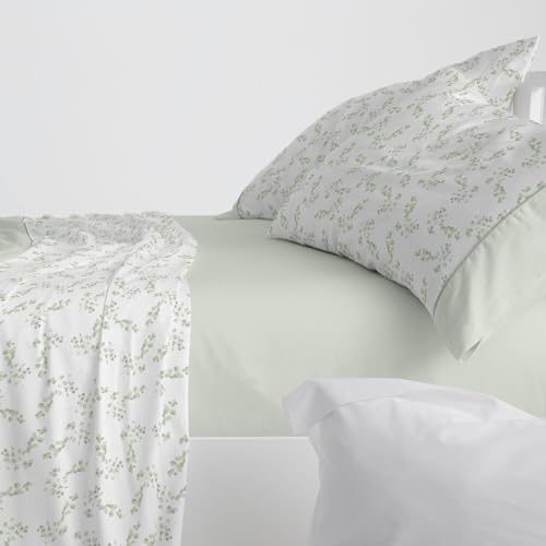 Burrito Blanco Bettwäsche-Set für Betten mit 90 cm Breite (+ verfügbare Größen), Polyester, 50% Baumwolle, 50% Baumwolle, Design 040, Mintfarben (90 x 190/200 cm) von BURRITO BLANCO