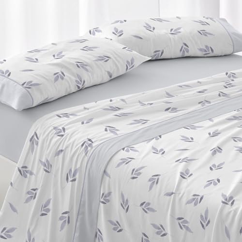 Burrito Blanco Bettwäsche-Set für Betten mit 90 cm Breite (+ verfügbare Größen), Polyester, 50% Baumwolle, 50% Baumwolle, Design 532, Blau (90 x 190/200 cm) von BURRITO BLANCO