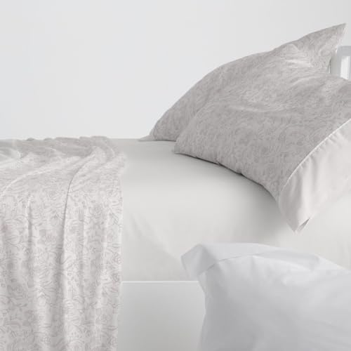 Burrito Blanco Bettwäsche-Set für Betten mit 90 cm Breite (+ verfügbare Größen), Polyester, 50% Baumwolle, 50% Baumwolle, Design 536, Beige (90 x 190/200 cm) von BURRITO BLANCO