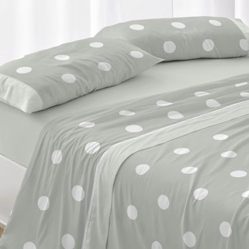 Burrito Blanco | Bettwäsche aus Baumwolle | 135 cm breite Betten (+ verfügbare Größen) | Design 627 | Minzgrün (135 x 190/200 cm) von BURRITO BLANCO