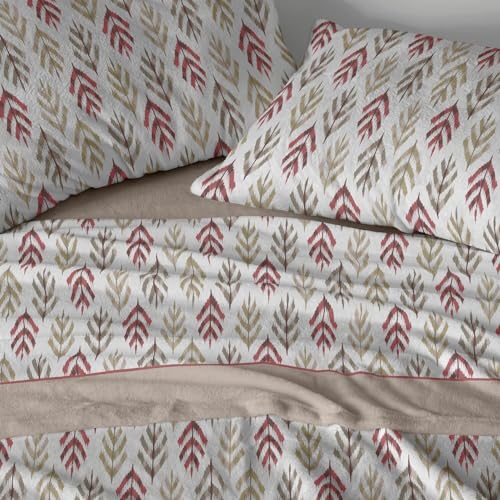 Burrito Blanco Bettwäsche aus Coralina, für Betten mit 90 cm Breite (+ Größen verfügbar) | Winter-Bettlaken | Design 770 | Steinfarbe (90 x 190/200 cm) von BURRITO BLANCO