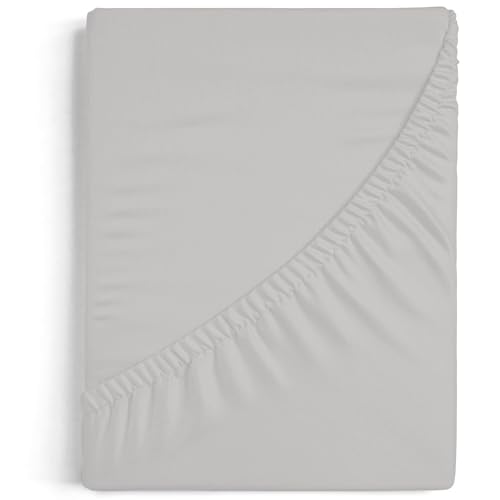 Burrito Blanco Spannbettlaken A7 | Spannbettlaken für Betten von 105 x 190 / 200 cm, Baumwolle und Polyester, für Einzelbett mit 105 cm, Grau von BURRITO BLANCO