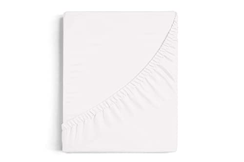 Burrito Blanco Spannbettlaken 135 x 190/200 cm | Bett mit 135 cm (+ Größen erhältlich) | Stoff aus Baumwolle - Polyester 50/50 | Design A7 weiß von BURRITO BLANCO