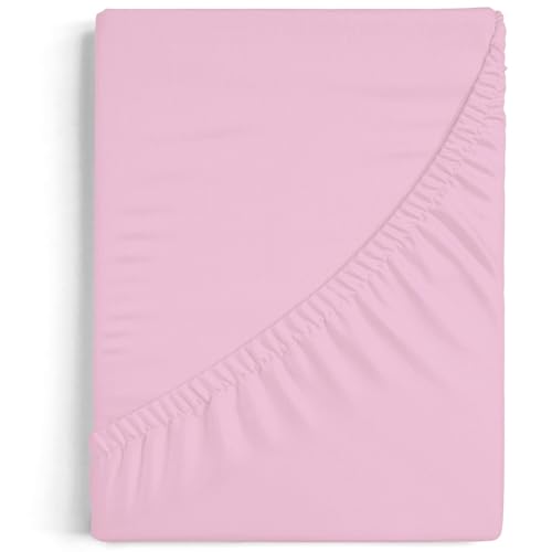 Burrito Blanco Spannbettlaken A7 | Spannbettlaken für Betten 180 x 190/200 cm, Baumwolle und Polyester, Doppelbett 180 cm, Rosa von BURRITO BLANCO