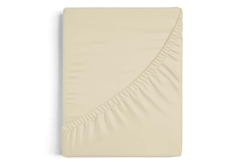 Burrito Blanco Spannbettlaken A7 | Spannbettlaken für Betten 80 x 190/200 cm | Baumwolle und Polyester | Einzelbett | Beige von BURRITO BLANCO