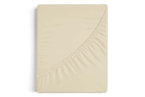 Burrito Blanco Spannbettlaken 135 x 190/200 cm | Bett mit 135 cm (+ verfügbare Maße) | Stoff aus Baumwolle - Polyester 50/50 | Design A7 Beige von BURRITO BLANCO