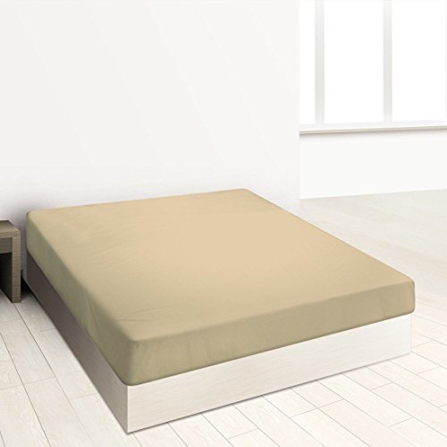 Burrito Blanco Spannbettlaken, A8, 100 % Baumwolle, Spannbettlaken, 90 x 190 / 200 cm, Beige von BURRITO BLANCO