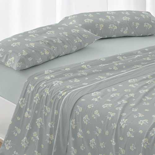 Burrito Blanco | Velvelina® | Bett 135 cm (+ verfügbare Größen) | Design 006 | Farbe Eukalyptus (135 x 190/200 cm) von BURRITO BLANCO