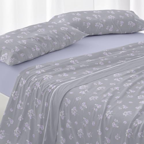 Burrito Blanco | Velvelina®-Bettlaken | 135 cm breites Bett (+ verfügbare Größen) | Design 006 | Farbe Stahlblau (135 x 190/200 cm) von BURRITO BLANCO