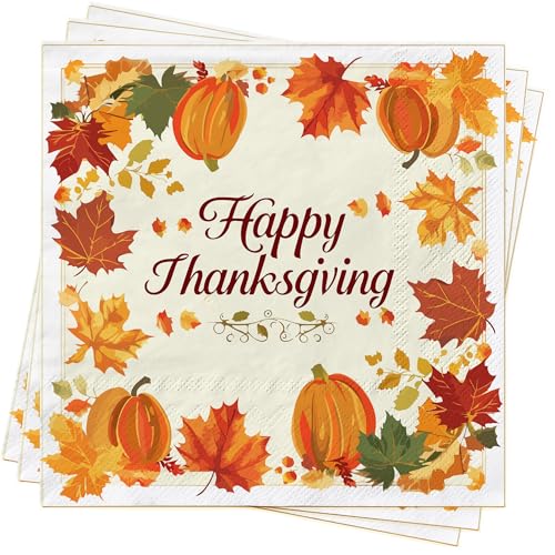 BUSCANDO Thanksgiving Decorations 80Stück Servietten Thanksgiving Deko Herbst Servietten Herbst Tischdeko 33 x 33 cm Herbst Cocktail Papierservietten mit Ahornblättern Kürbis Ernte Party Deko Zubehör BUSCANDO Thanksgiving Decorations 80Stück Servietten Thanksgiving Deko Herbst Servietten Herbst Tischdeko 33 x 33 cm Herbst Cocktail Papierservietten mit Ahornblättern Kürbis Ernte Party Deko Zubehör von BUSCANDO