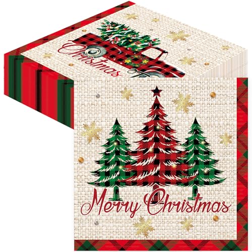 Weihnachten Servietten Weihnachts Deko 40Stück Servietten Weihnachten Weihnachts Tischdeko Weihnachtsservietten Winter Servietten Weihnachts Party Deko Servietten Geburtstag Papierservietten 33X33cm von BUSCANDO
