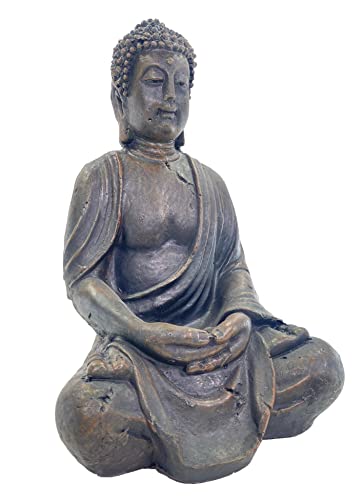 BUSDUGA 2893 Buddha meditierend mit Umhang 39cm sitzend Wetterfest, Innen- und Außenbereich von BUSDUGA