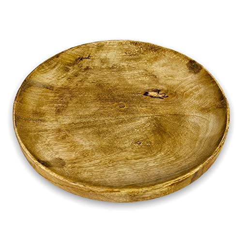 BUSDUGA 2944 Dekoschale Mango Holz 29x29x3,5cm runde Holzschale Tablett von BUSDUGA