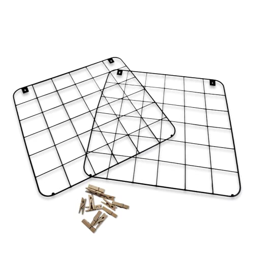 BUSDUGA 4053 2er Set Metall-Wandgitter mit 12 Holz-Clips 48,5x48,5 cm Pinnwand Fotowand BUSDUGA 4053 2er Set Metall-Wandgitter mit 12 Holz-Clips 48,5x48,5 cm Pinnwand Fotowand von BUSDUGA
