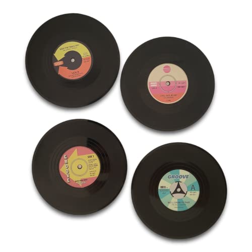 BUSDUGA 4105 4er Set Untersetzer Vinyl Mini Schallplatte ⌀10,5cm, Retro Getränkeuntersetzer BUSDUGA 4105 4er Set Untersetzer Vinyl Mini Schallplatte ⌀10,5cm, Retro Getränkeuntersetzer von BUSDUGA