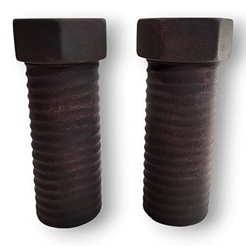 BUSDUGA 4143 2er Set Vasen im Industriellen Stil, 22 cm Höhe, Schrauben Design antik von BUSDUGA