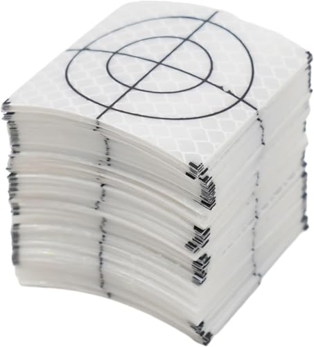 100 Stück Vermessungsziele Reflektor, selbstklebende Zielblätter, reflektierendes Klebeband, Totalstationen, reflektierendes Klebeband, Umfragezielmarkierung für Schiffsinspektion, Baubau von BUSSNISS