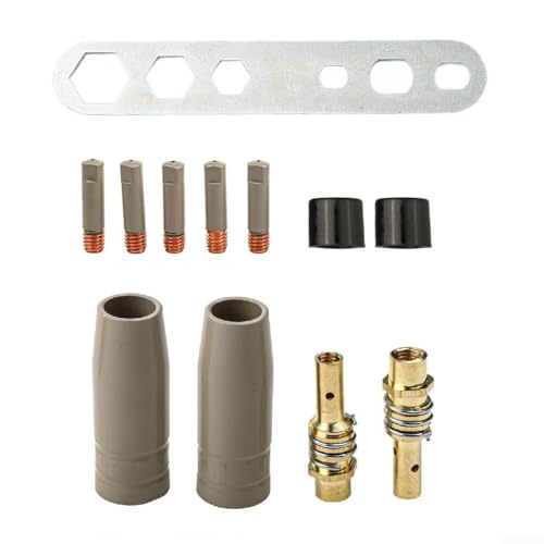 12er-Pack 15AK MIG-Schweißdüsen-Verbrauchsmaterial-Set, 2 Beschichtungen für Schutzdüsen, 2 Kontaktspitzenhalter, 5 Kontaktspitzen, 2 Isolatoren, 1 Schraubenschlüssel, 0,8–1,2 mm Kupferspitzen 12er-Pack 15AK MIG-Schweißdüsen-Verbrauchsmaterial-Set, 2 Beschichtungen für Schutzdüsen, 2 Kontaktspitzenhalter, 5 Kontaktspitzen, 2 Isolatoren, 1 Schraubenschlüssel, 0,8–1,2 mm Kupferspitzen von BUSSNISS