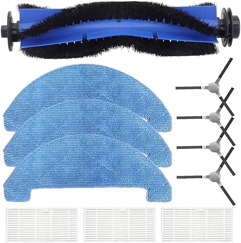 3-in-1 Staubsauger-Aufsätze, Filter-Ersatz für Loorow AT800 Staubsauger, 1 Hauptbürste + 4 Seitenbürsten + 3 Filter + 3 Wischpads von BUSSNISS